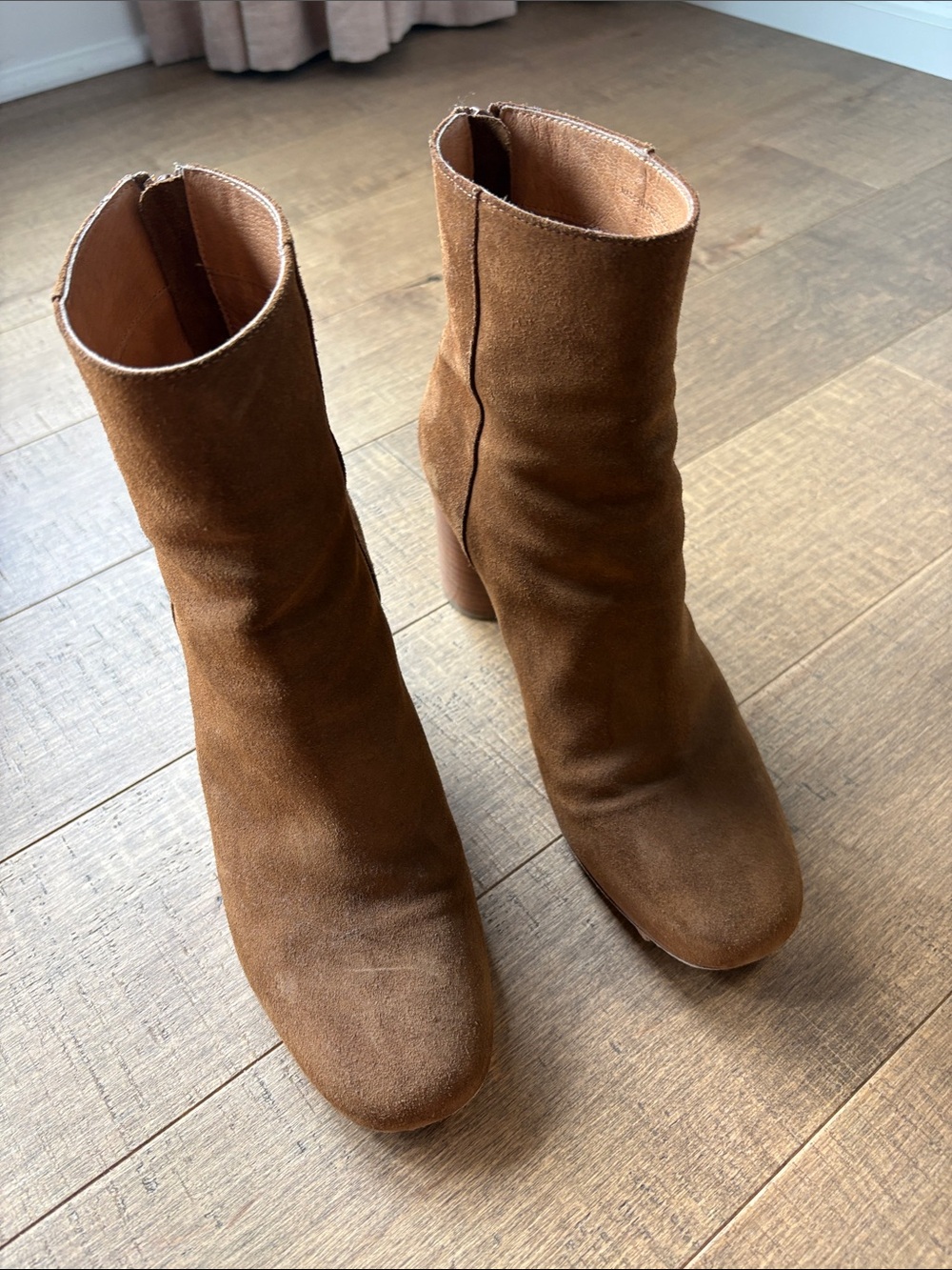 Sandro Women's Brown Suede Block Heel Boots